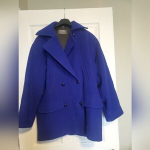 “Vintage Eaton’s Noveltí Royal Blue 100% Wool Pea Coat Jacket Size 3 Petite”